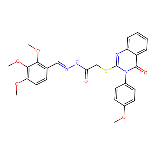 (E)-2-((3-(4-methoxyphenyl)-4-oxo-3,4-dihydroquinazolin-2-yl)thio)-N'-(2,3,4-trimethoxybenzylidene)acetohydrazide structure