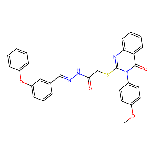 (E)-2-((3-(4-methoxyphenyl)-4-oxo-3,4-dihydroquinazolin-2-yl)thio)-N'-(3-phenoxybenzylidene)acetohydrazide structure
