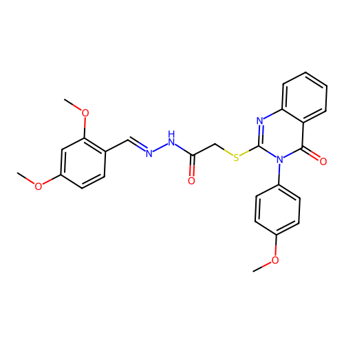 (E)-N'-(2,4-dimethoxybenzylidene)-2-((3-(4-methoxyphenyl)-4-oxo-3,4-dihydroquinazolin-2-yl)thio)acetohydrazide structure