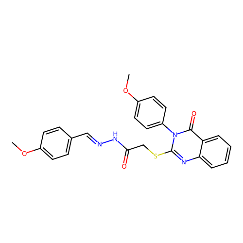 (E)-N'-(4-methoxybenzylidene)-2-((3-(4-methoxyphenyl)-4-oxo-3,4-dihydroquinazolin-2-yl)thio)acetohydrazide structure