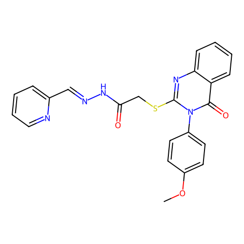 (E)-2-((3-(4-methoxyphenyl)-4-oxo-3,4-dihydroquinazolin-2-yl)thio)-N'-(pyridin-2-ylmethylene)acetohydrazide structure