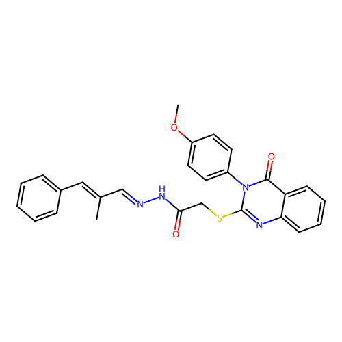 (E)-2-((3-(4-methoxyphenyl)-4-oxo-3,4-dihydroquinazolin-2-yl)thio)-N'-((E)-2-methyl-3-phenylallylidene)acetohydrazide structure