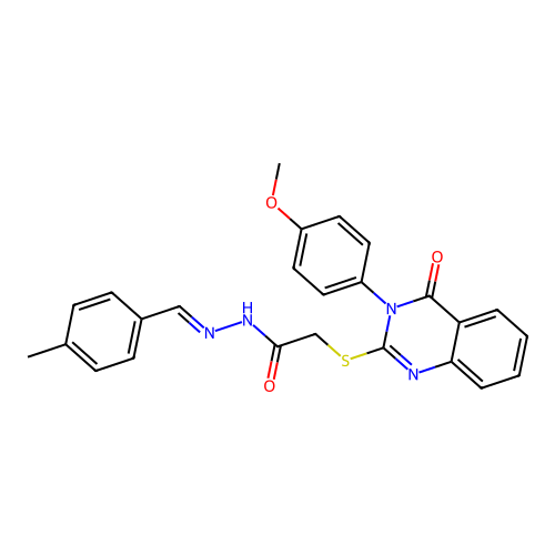 (E)-2-((3-(4-methoxyphenyl)-4-oxo-3,4-dihydroquinazolin-2-yl)thio)-N'-(4-methylbenzylidene)acetohydrazide structure