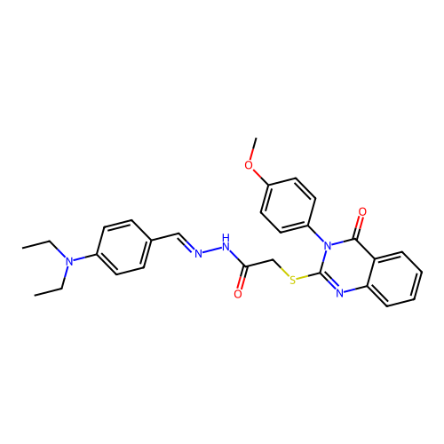 (E)-N'-(4-(diethylamino)benzylidene)-2-((3-(4-methoxyphenyl)-4-oxo-3,4-dihydroquinazolin-2-yl)thio)acetohydrazide structure