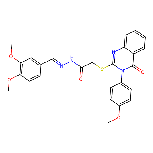 (E)-N'-(3,4-dimethoxybenzylidene)-2-((3-(4-methoxyphenyl)-4-oxo-3,4-dihydroquinazolin-2-yl)thio)acetohydrazide structure