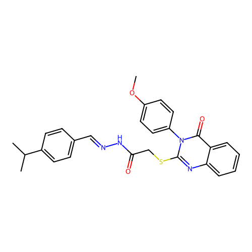 (E)-N'-(4-isopropylbenzylidene)-2-((3-(4-methoxyphenyl)-4-oxo-3,4-dihydroquinazolin-2-yl)thio)acetohydrazide structure