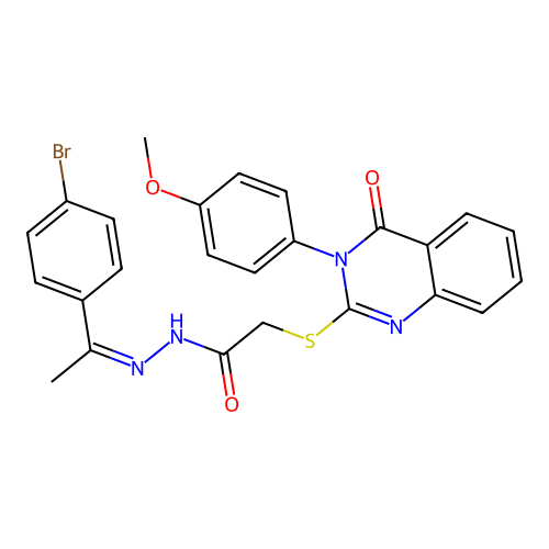 (Z)-N'-(1-(4-bromophenyl)ethylidene)-2-((3-(4-methoxyphenyl)-4-oxo-3,4-dihydroquinazolin-2-yl)thio)acetohydrazide structure