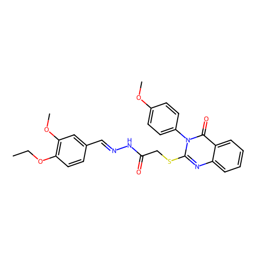 (E)-N'-(4-ethoxy-3-methoxybenzylidene)-2-((3-(4-methoxyphenyl)-4-oxo-3,4-dihydroquinazolin-2-yl)thio)acetohydrazide structure