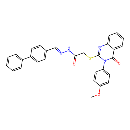 (E)-N'-([1,1'-biphenyl]-4-ylmethylene)-2-((3-(4-methoxyphenyl)-4-oxo-3,4-dihydroquinazolin-2-yl)thio)acetohydrazide structure
