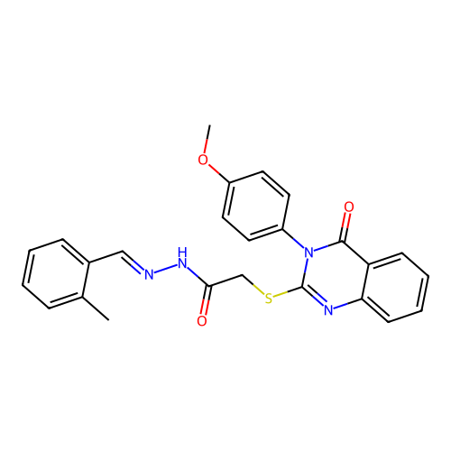 (E)-2-((3-(4-methoxyphenyl)-4-oxo-3,4-dihydroquinazolin-2-yl)thio)-N'-(2-methylbenzylidene)acetohydrazide structure