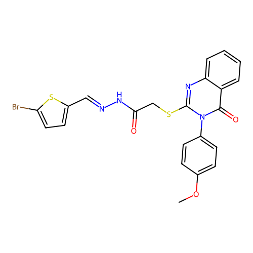 (E)-N'-((5-bromothiophen-2-yl)methylene)-2-((3-(4-methoxyphenyl)-4-oxo-3,4-dihydroquinazolin-2-yl)thio)acetohydrazide structure