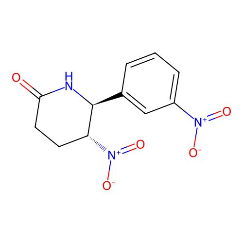 (5R,6S)-5-nitro-6-(3-nitrophenyl)piperidin-2-one structure