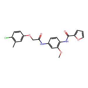 N-(4-{[(4-chloro-3-methylphenoxy)acetyl]amino}-2-methoxyphenyl)-2-furamide structure