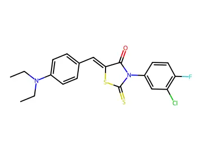 3-(3-Chloro-4-fluorophenyl)-5-{[4-(diethylamino)phenyl]methylidene}-2-sulfanylidene-1,3-thiazolidin-4-one structure
