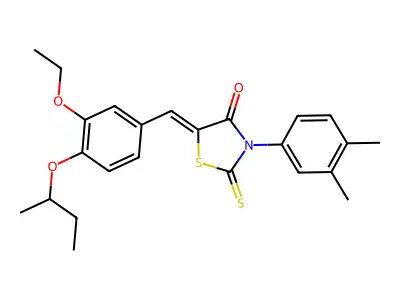 5-[(4-butan-2-yloxy-3-ethoxyphenyl)methylidene]-3-(3,4-dimethylphenyl)-2-sulfanylidene-1,3-thiazolidin-4-one structure