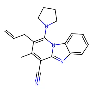 2-Allyl-3-methyl-1-pyrrolidin-1-ylpyrido[1,2-a]benzimidazole-4-carbonitrile structure