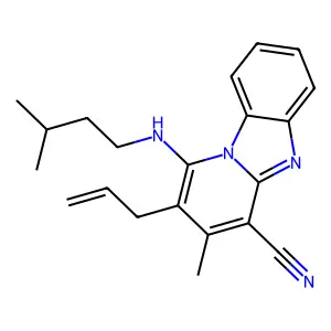 2-Allyl-1-(isopentylamino)-3-methylpyrido(1,2-A)benzimidazole-4-carbonitrile structure