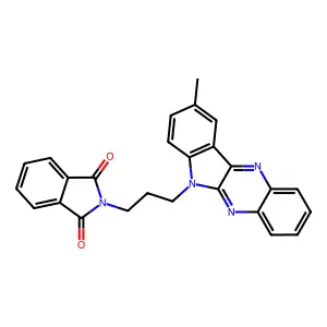 2-(3-(9-methyl-6H-indolo[2,3-b]quinoxalin-6-yl)propyl)isoindoline-1,3-dione structure