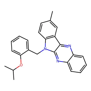 6-(2-isopropoxybenzyl)-9-methyl-6H-indolo[2,3-b]quinoxaline structure