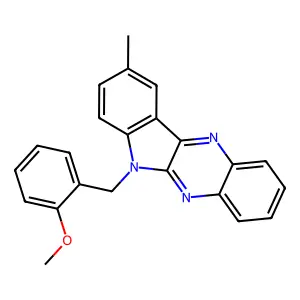 6-(2-methoxybenzyl)-9-methyl-6H-indolo[2,3-b]quinoxaline structure
