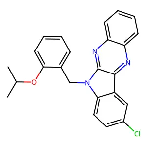 9-chloro-6-(2-isopropoxybenzyl)-6H-indolo[2,3-b]quinoxaline structure