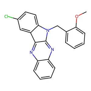 9-chloro-6-(2-methoxybenzyl)-6H-indolo[2,3-b]quinoxaline structure