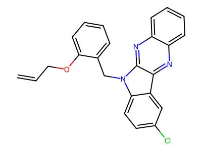 6-[2-(allyloxy)benzyl]-9-chloro-6H-indolo[2,3-b]quinoxaline structure
