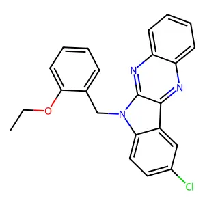 9-chloro-6-(2-ethoxybenzyl)-6H-indolo[2,3-b]quinoxaline structure