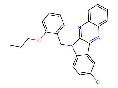 9-chloro-6-(2-propoxybenzyl)-6H-indolo[2,3-b]quinoxaline structure