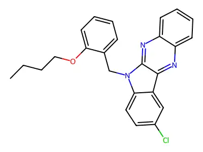 6-(2-butoxybenzyl)-9-chloro-6H-indolo[2,3-b]quinoxaline structure