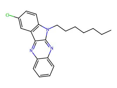 2-Chloro-5-heptylindolo[2,3-b]quinoxaline structure