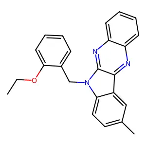 6-(2-ethoxybenzyl)-9-methyl-6H-indolo[2,3-b]quinoxaline structure