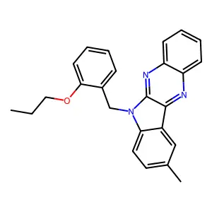 9-methyl-6-(2-propoxybenzyl)-6H-indolo[2,3-b]quinoxaline structure