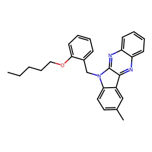 9-methyl-6-[2-(pentyloxy)benzyl]-6H-indolo[2,3-b]quinoxaline structure
