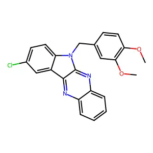9-chloro-6-(3,4-dimethoxybenzyl)-6H-indolo[2,3-b]quinoxaline structure