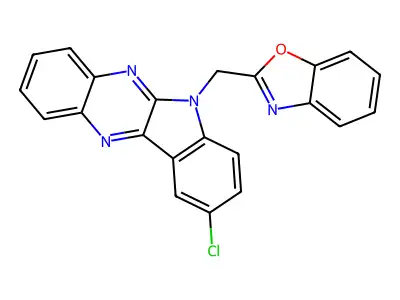 2-[(2-Chloroindolo[2,3-b]quinoxalin-5-yl)methyl]benzoxazole structure
