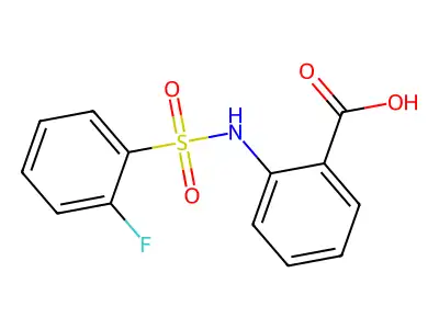 2-{[(2-Fluorophenyl)sulfonyl]amino}benzoic acid structure