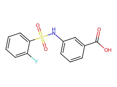 Benzoicacid, 3-[[(2-fluorophenyl)sulfonyl]amino]- structure