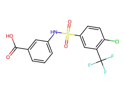 3-[[4-chloro-3-(trifluoromethyl)phenyl]sulfonylamino]benzoic Acid structure
