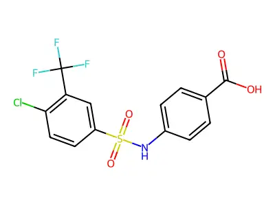 4-[[4-chloro-3-(trifluoromethyl)phenyl]sulfonylamino]benzoic Acid structure