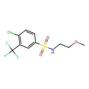 4-chloro-N-(2-methoxyethyl)-3-(trifluoromethyl)benzenesulfonamide structure
