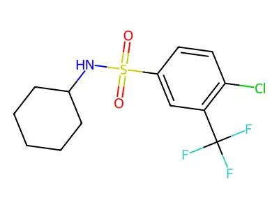 {[4-Chloro-3-(trifluoromethyl)phenyl]sulfonyl}cyclohexylamine structure