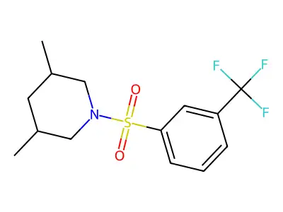 3,5-Dimethyl-1-[3-(trifluoromethyl)benzenesulfonyl]piperidine structure