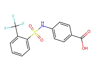 4-[[2-(trifluoromethyl)phenyl]sulfonylamino]benzoic Acid structure