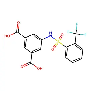 5-[2-(Trifluoromethyl)benzenesulfonamido]benzene-1,3-dicarboxylic acid structure