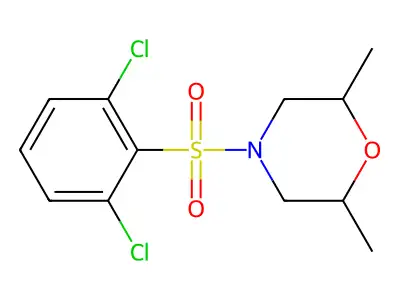 4-((2,6-Dichlorophenyl)sulfonyl)-2,6-dimethylmorpholine structure