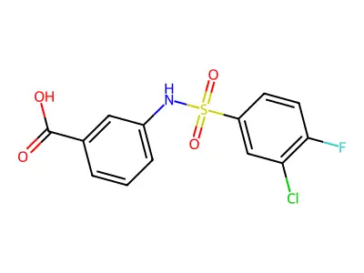 Benzoicacid, 3-[[(3-chloro-4-fluorophenyl)sulfonyl]amino]- structure