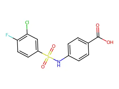 4-(3-Chloro-4-fluorobenzenesulfonamido)benzoic acid structure