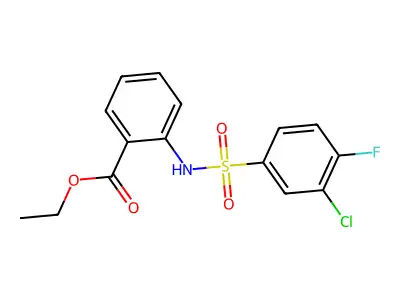 Ethyl 2-[[(3-chloro-4-fluorophenyl)sulfonyl]amino]benzoate structure