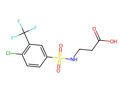 N-((4-Chloro-3-(trifluoromethyl)phenyl)sulfonyl)-beta-alanine structure